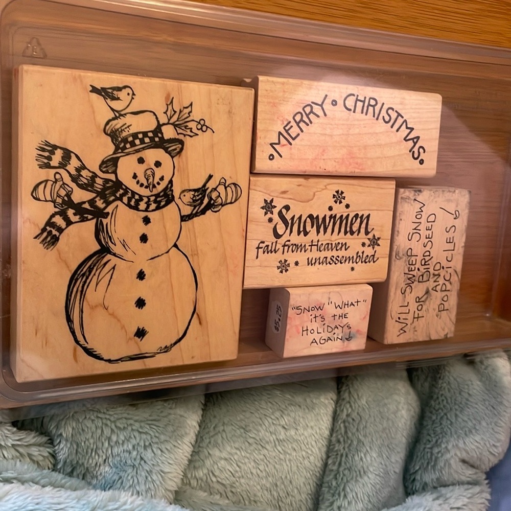 Christmas Snowman Rubber Stamp Set